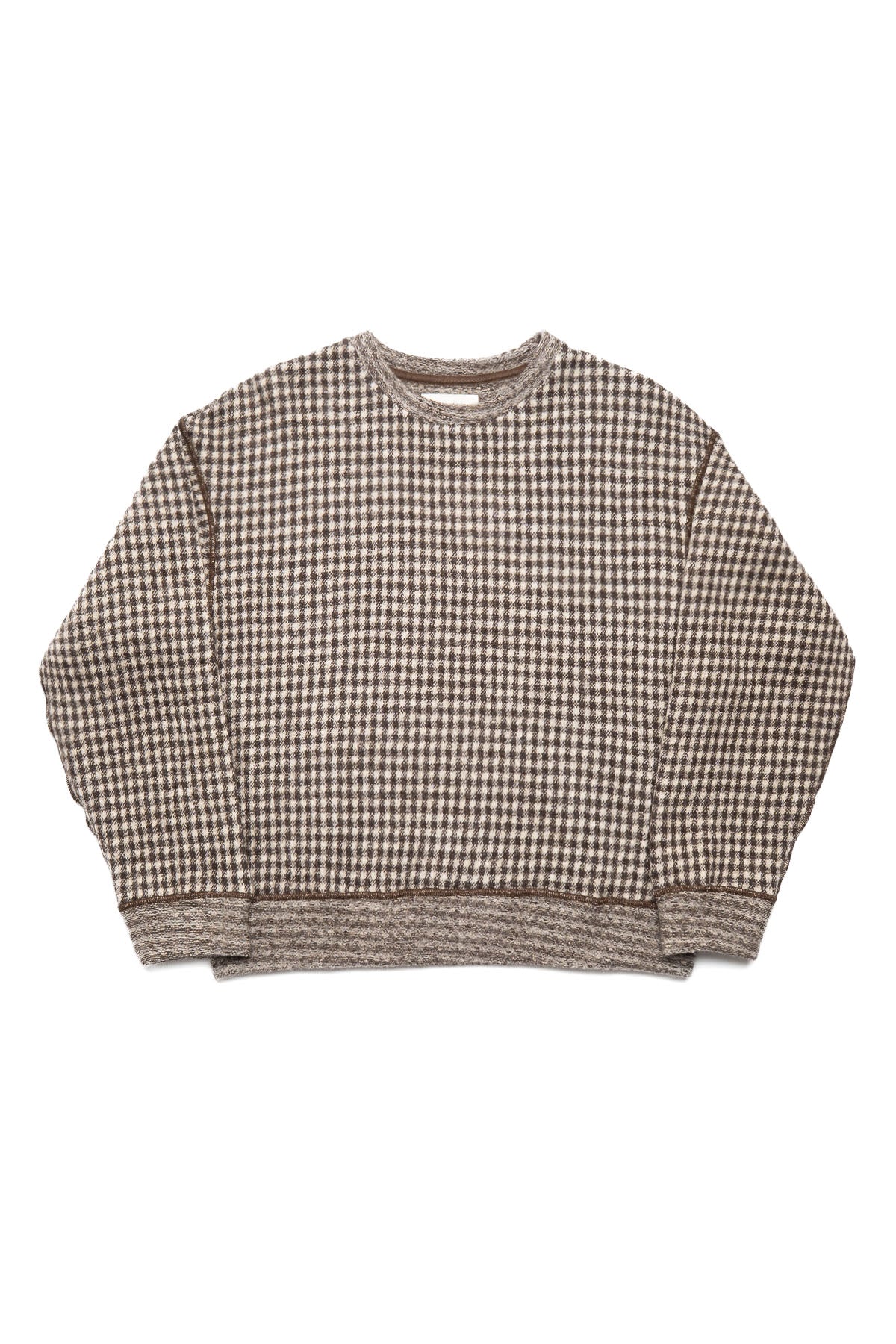 Fuzzy Pullover - Brown Houndstooth Check – BLUE IN GREEN SOHO