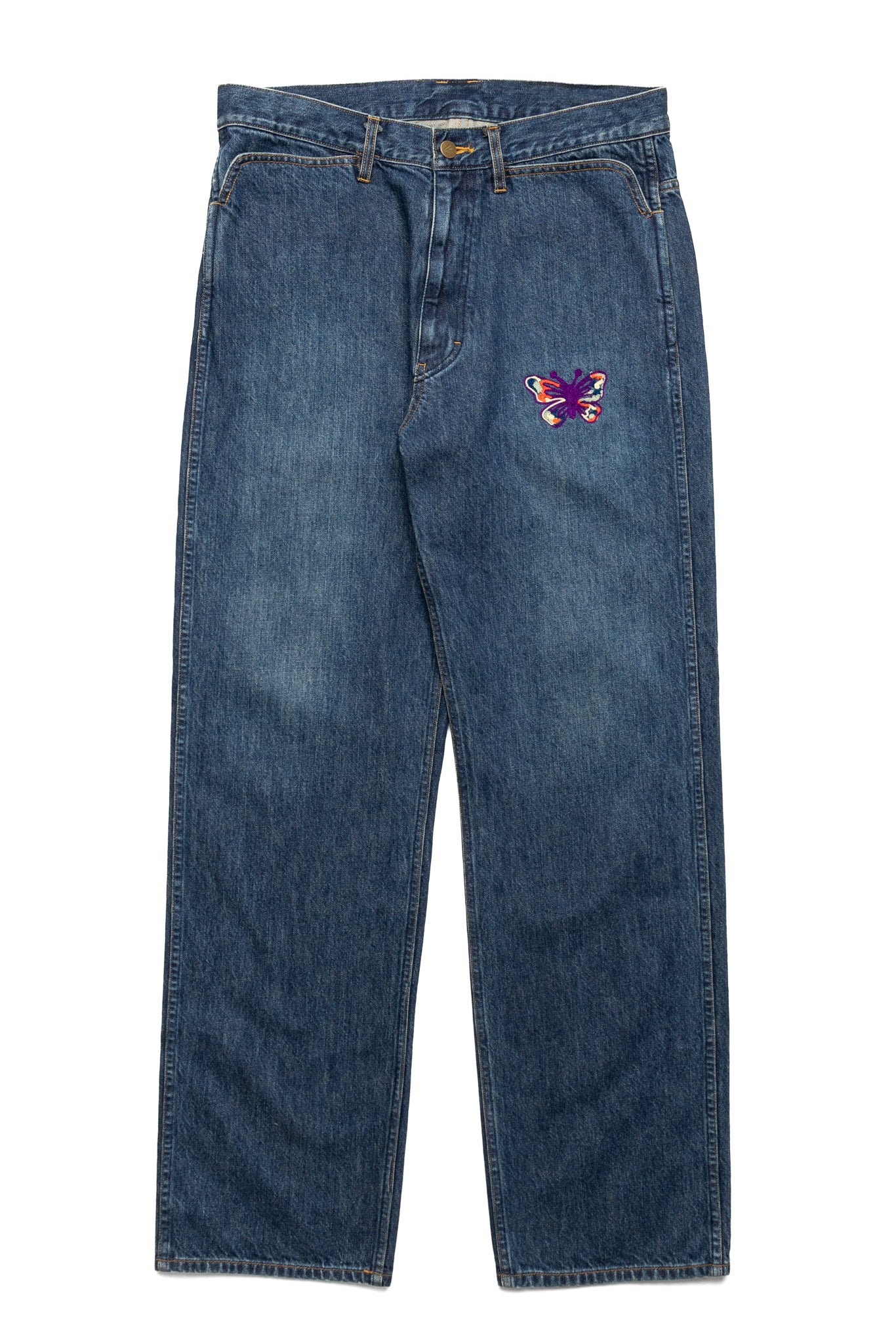 n*n様 Needles Papillon Patches Straight J NEEDLES Papillon Emb. Straight Jean 12oz Denim - Indigo – BLUE IN