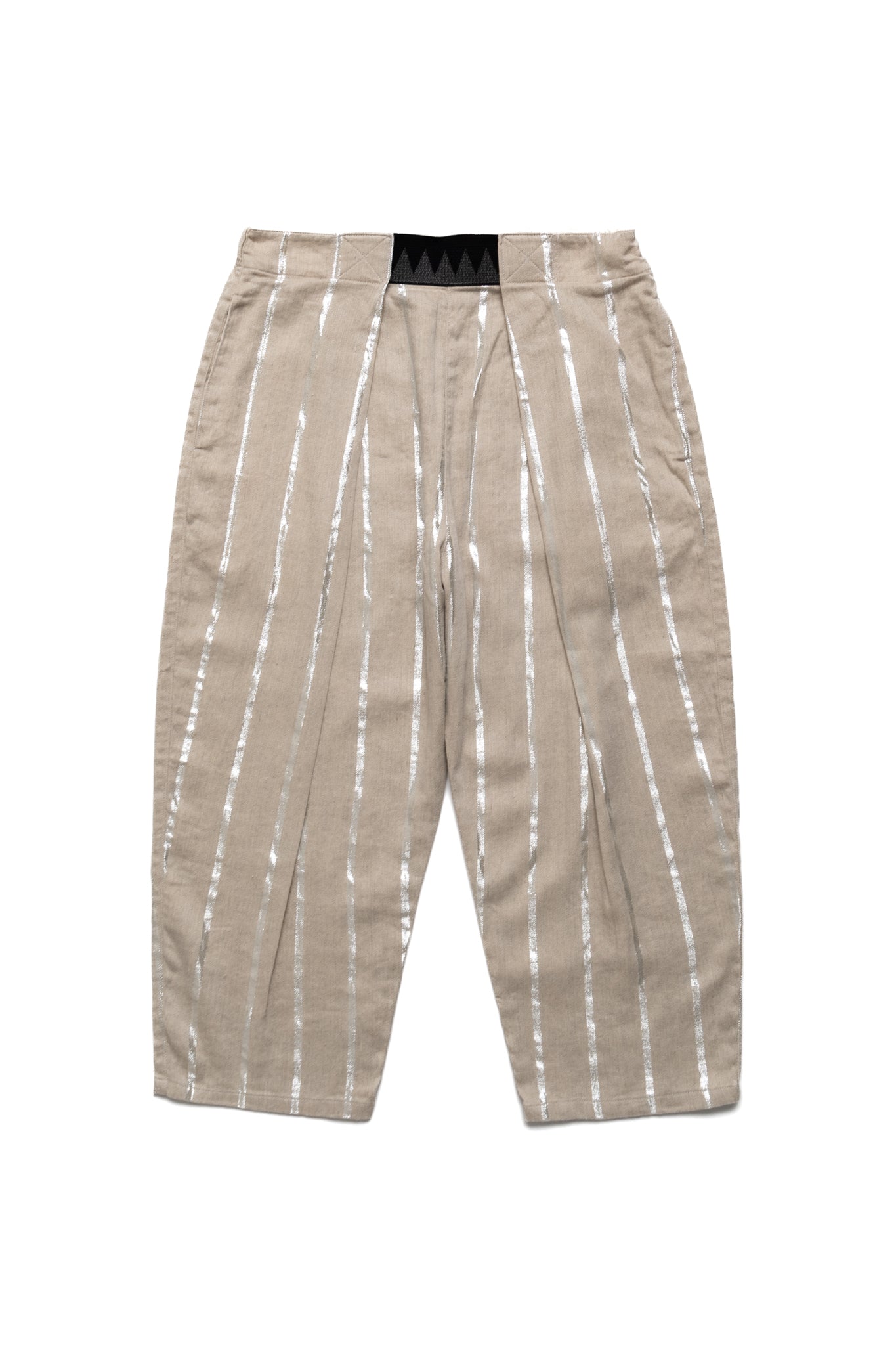 Kapital Linen Glitter PHILLIES Stripe EASY BEACH GO Pants - Ecru 