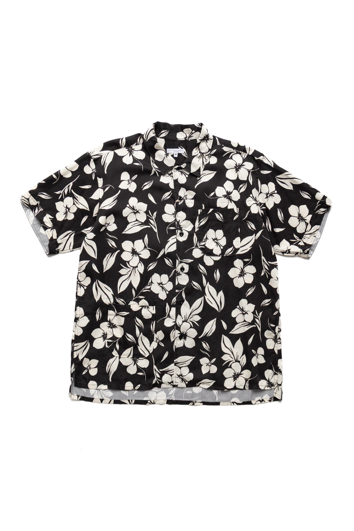 Engineered Garments Camp Shirt Tencel Floral Print - Black