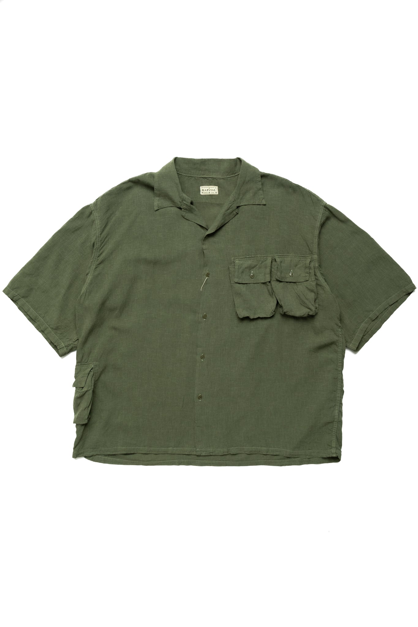 Kapital Soft Linen HUNTING NAM Aloha Shirt - Khaki – BLUE IN GREEN 