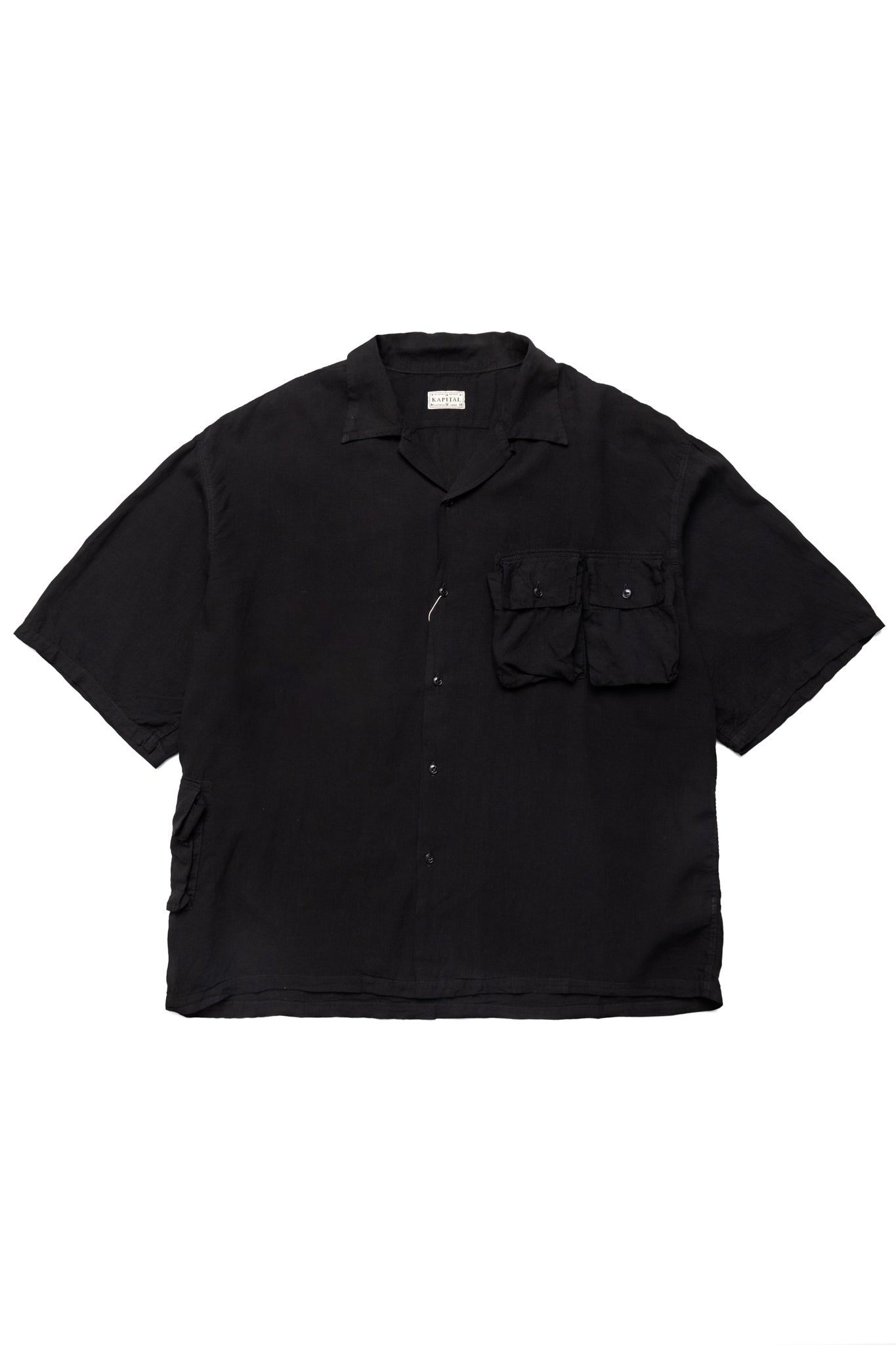 Kapital Soft Linen HUNTING NAM Aloha Shirt - Black – BLUE IN GREEN 
