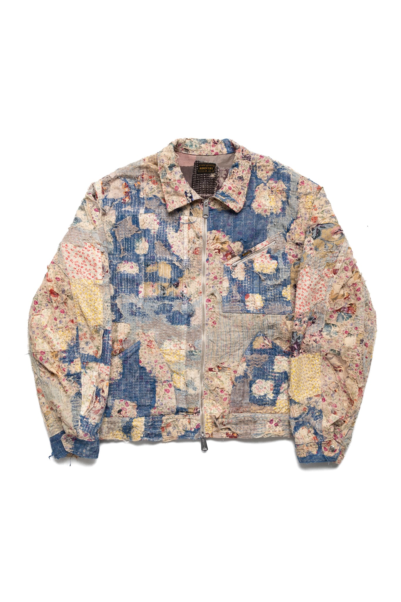 新品 KAPITAL シャンペトルBOROバージンマリアZIP UPブルゾン2 Kapital Champetre BORO ZIP UP Blouson (Virgin Mary) - Grey