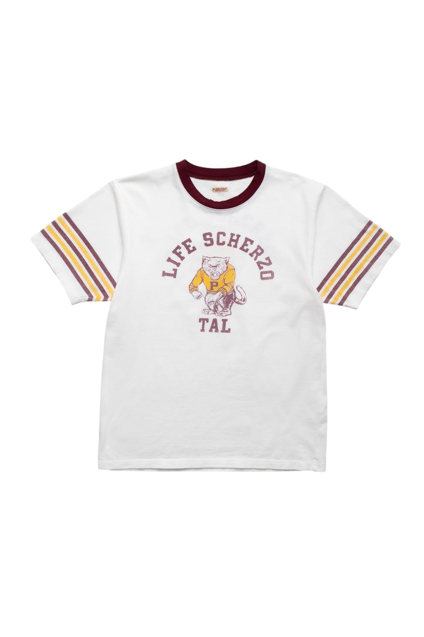 Kapital 20/- Jersey RINGER T (College CAPITAL) - White – BLUE IN