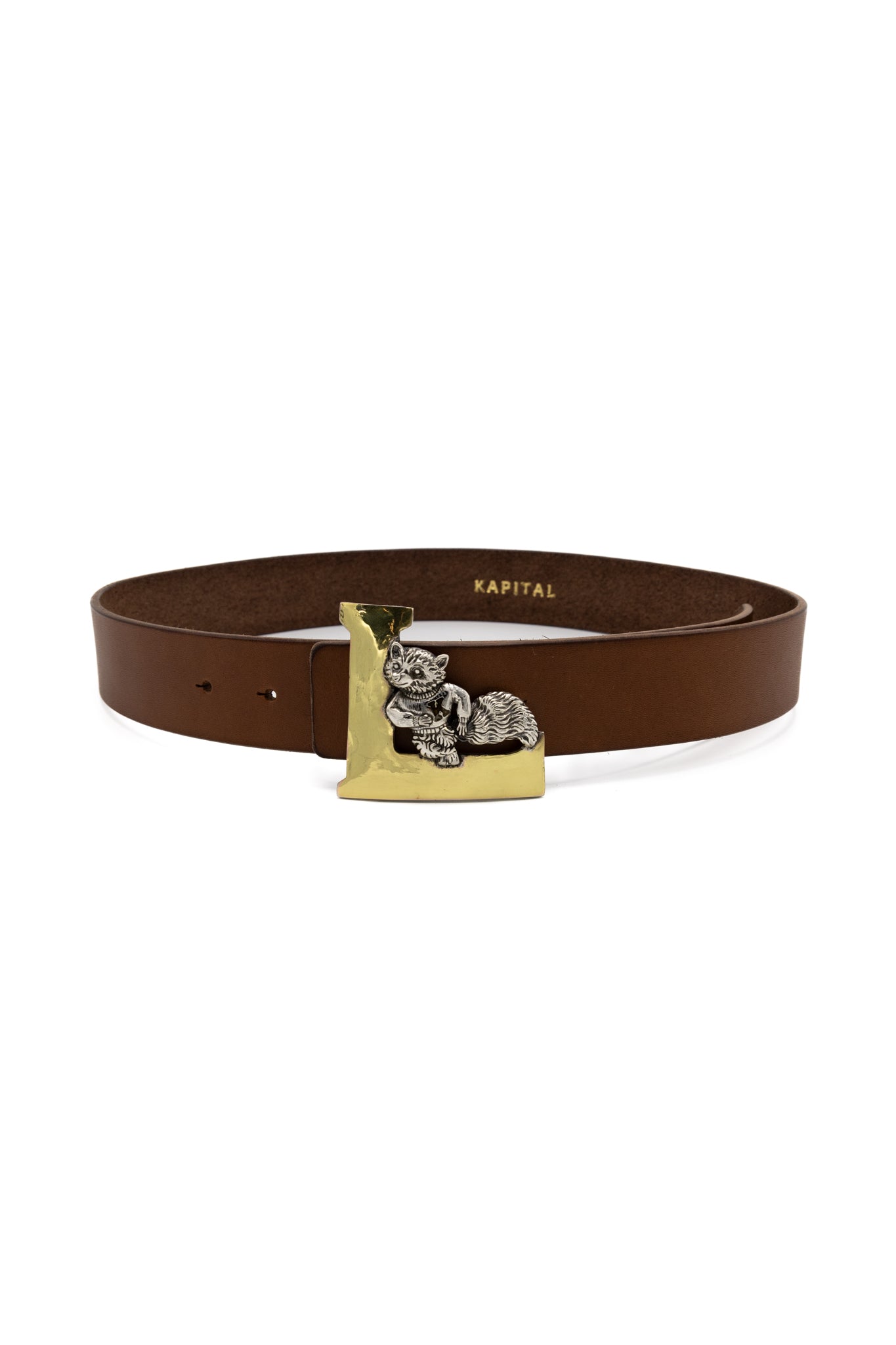 Kapital Leather LAUNDRY RACOON Buckle Belt – BLUE IN GREEN SOHO