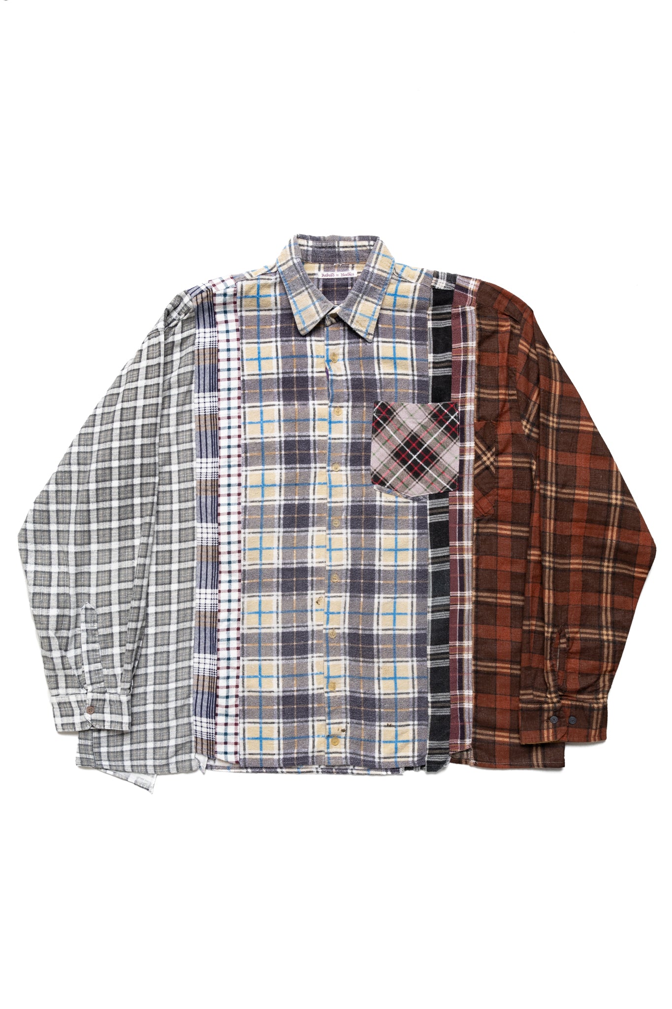 Rebuild by Needles] Flannel Shirt -> 7 Cuts Wide Shirt - (1 