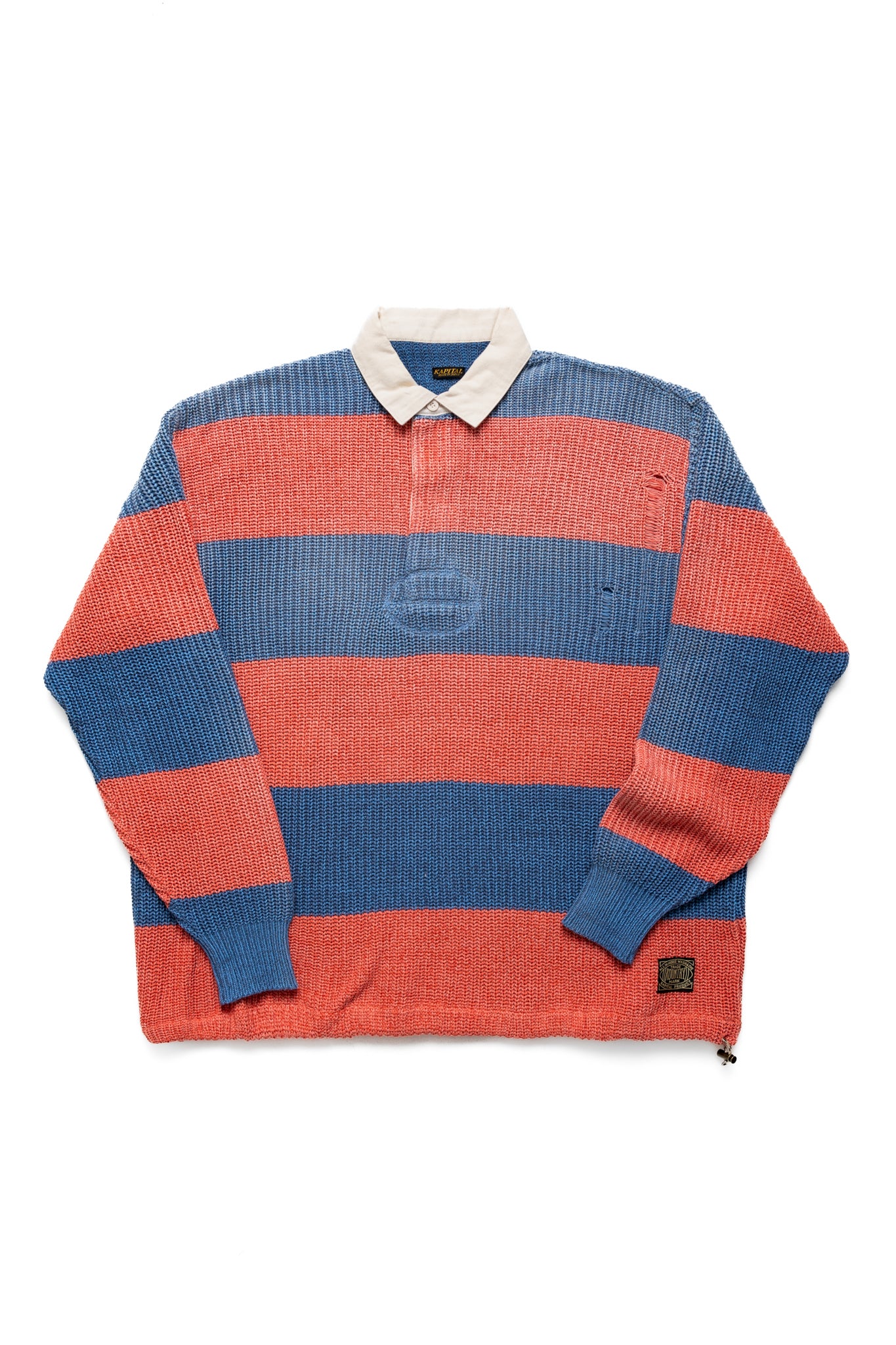 【か】【roku】RUGBY SHIRT KNIT 6（ロク）の「＜6(ROKU)＞SHEER JAQUARED RUGBY SHIRT KNIT