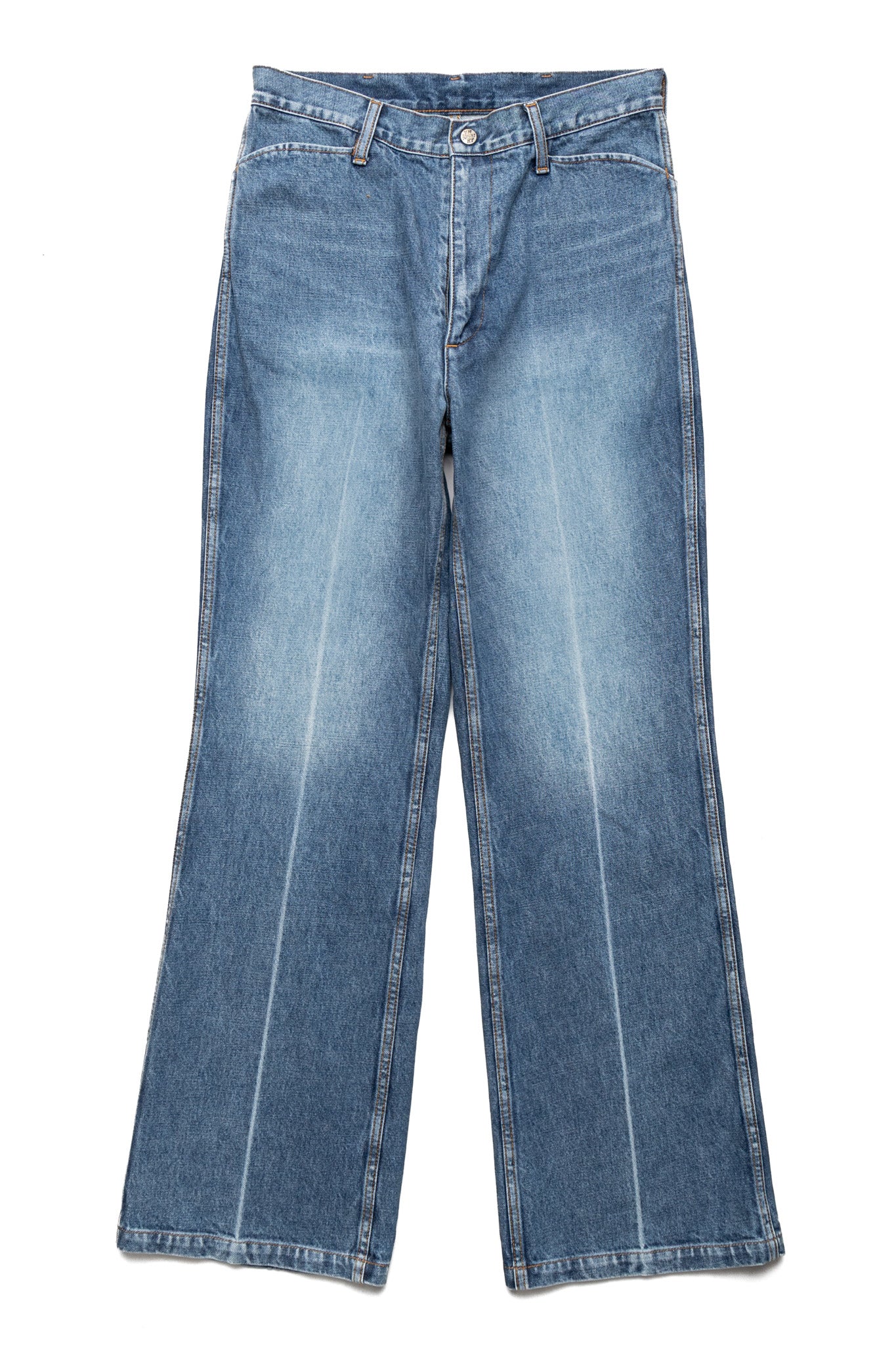 Kapital 14oz Denim 5P FRISKO (Center Pleat) - Faded Indigo – BLUE