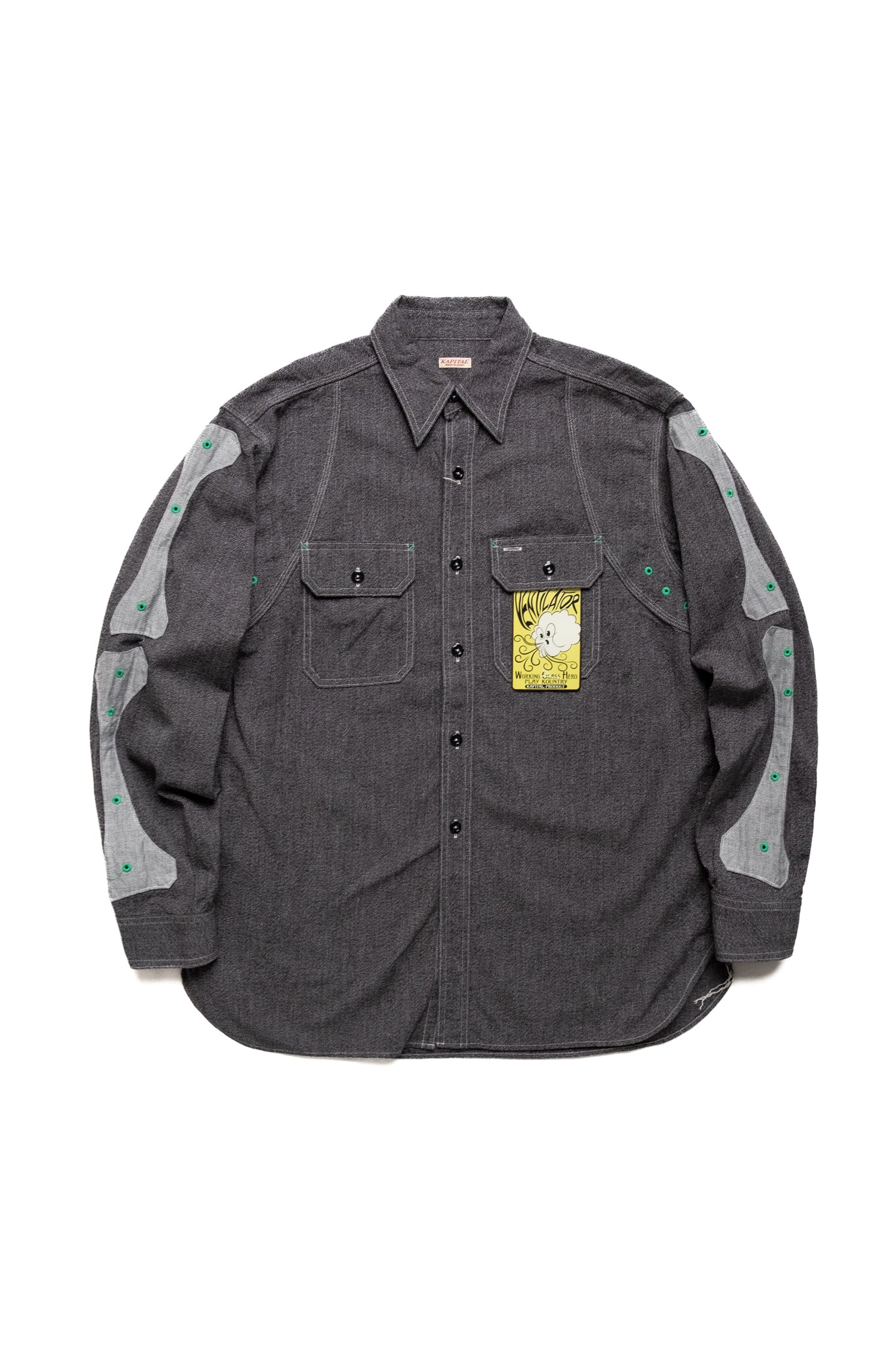 Kapital Grandrelle 2TONES BONE Patch Ventilator Workshirt