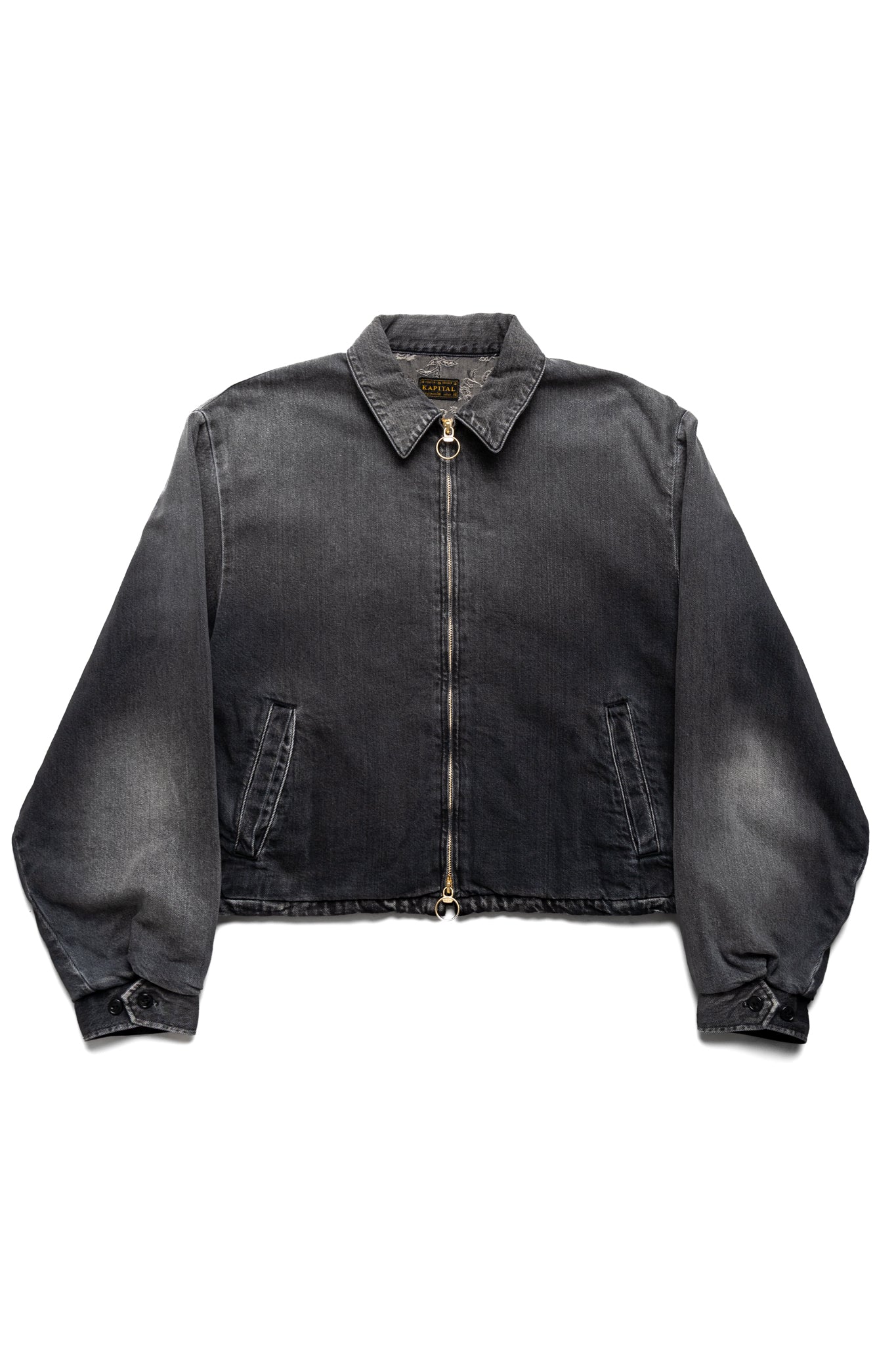 Kapital 11.5oz BLKxBLK Denim HACKSAW Drizzler JKT - Faded – BLUE