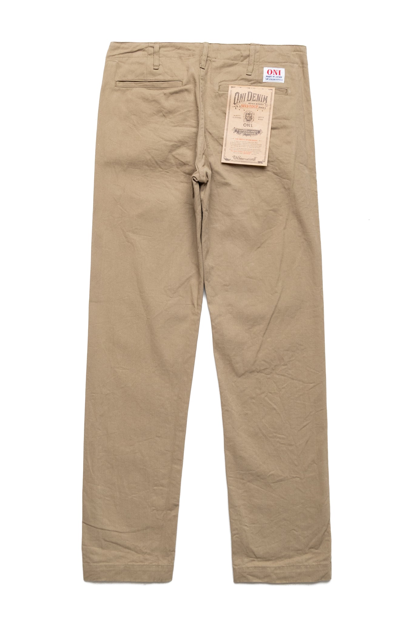 Oni Denim 718CH-KHB 8oz Chino Regular Straight - Khaki Beige