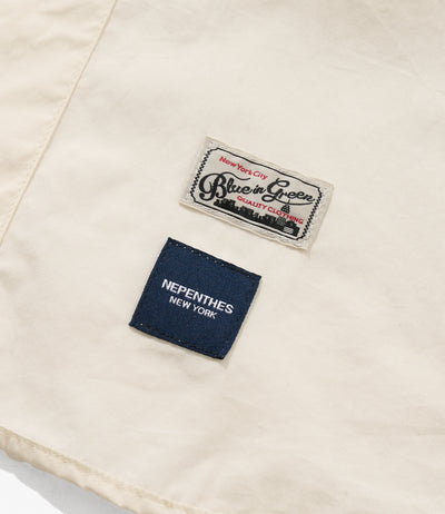 S/S Cargo Shirt for Nepenthes NY and Blue in Green - Natural