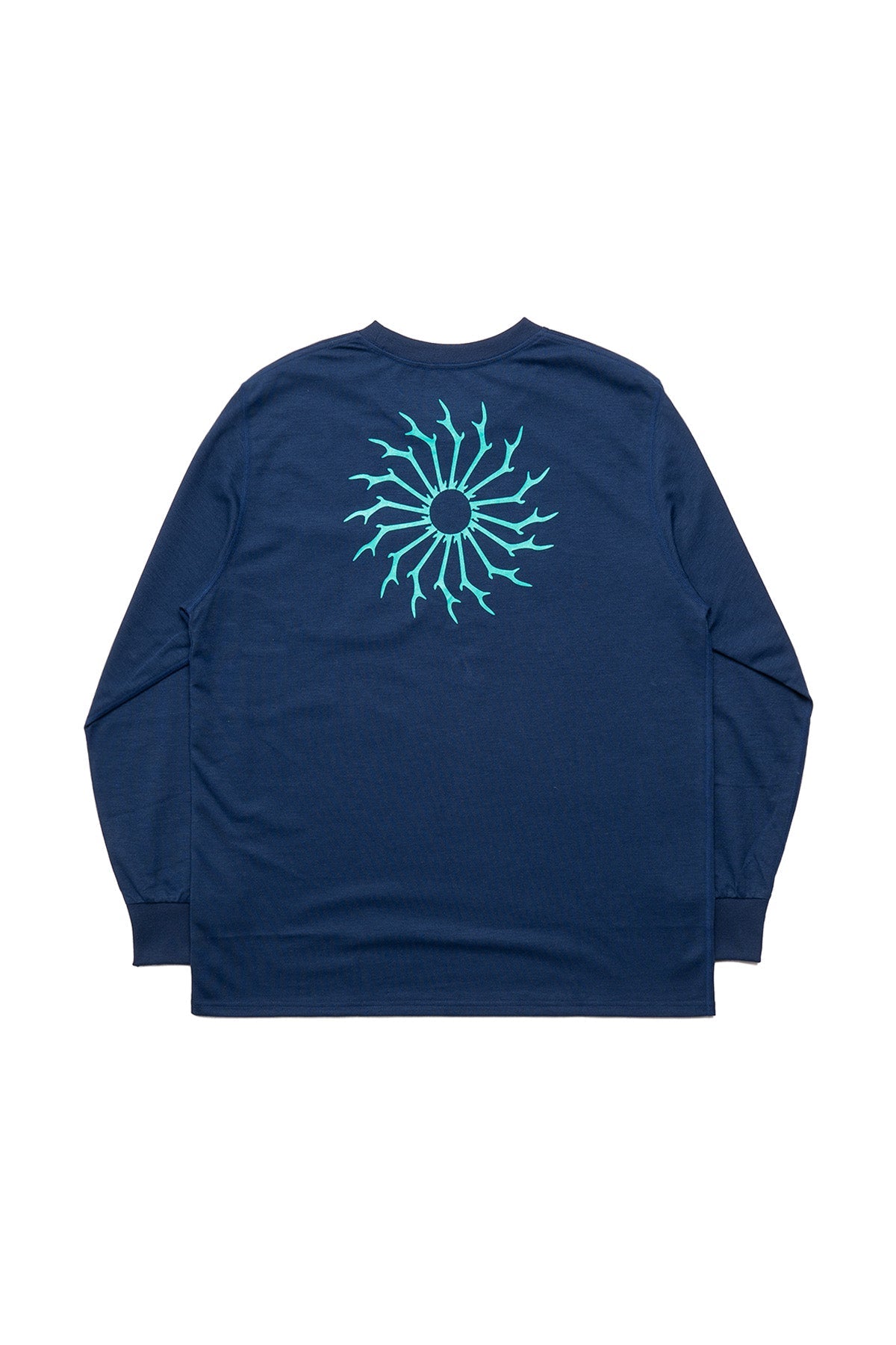 L/S Round Pocket Tee - Circle Horn - Navy