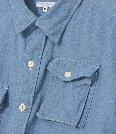 S/S Cargo Shirt for Nepenthes NY and Blue in Green - Light Blue