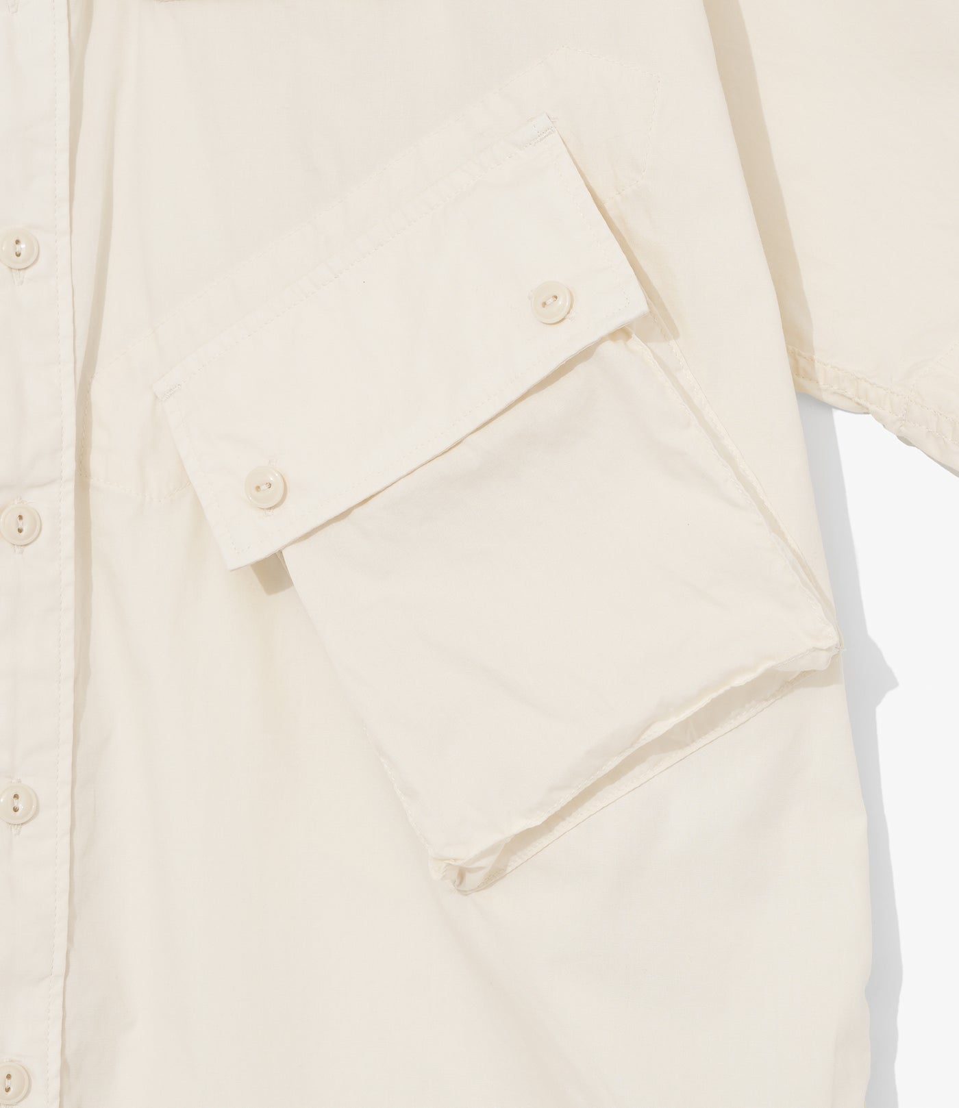 S/S Cargo Shirt for Nepenthes NY and Blue in Green - Natural