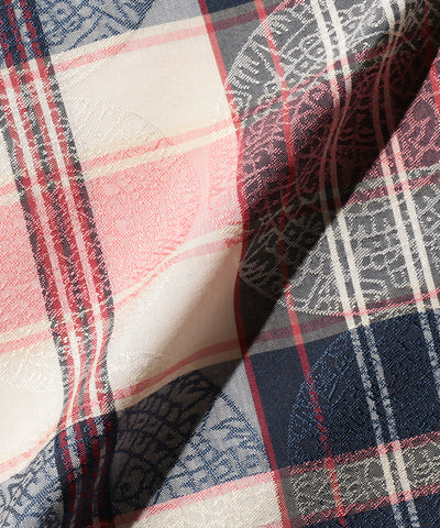 Italian Collar Bright Jacquard - Navy