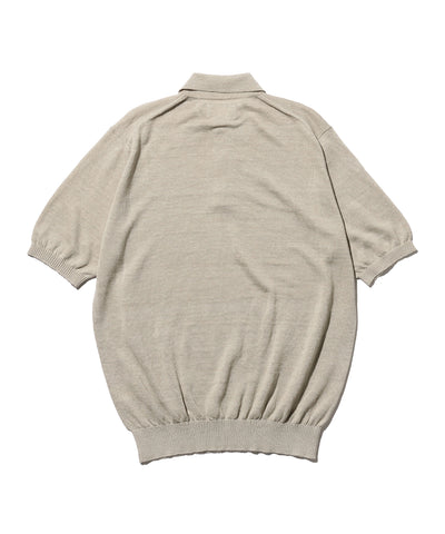 Knit Polo Hemp- Light Grey