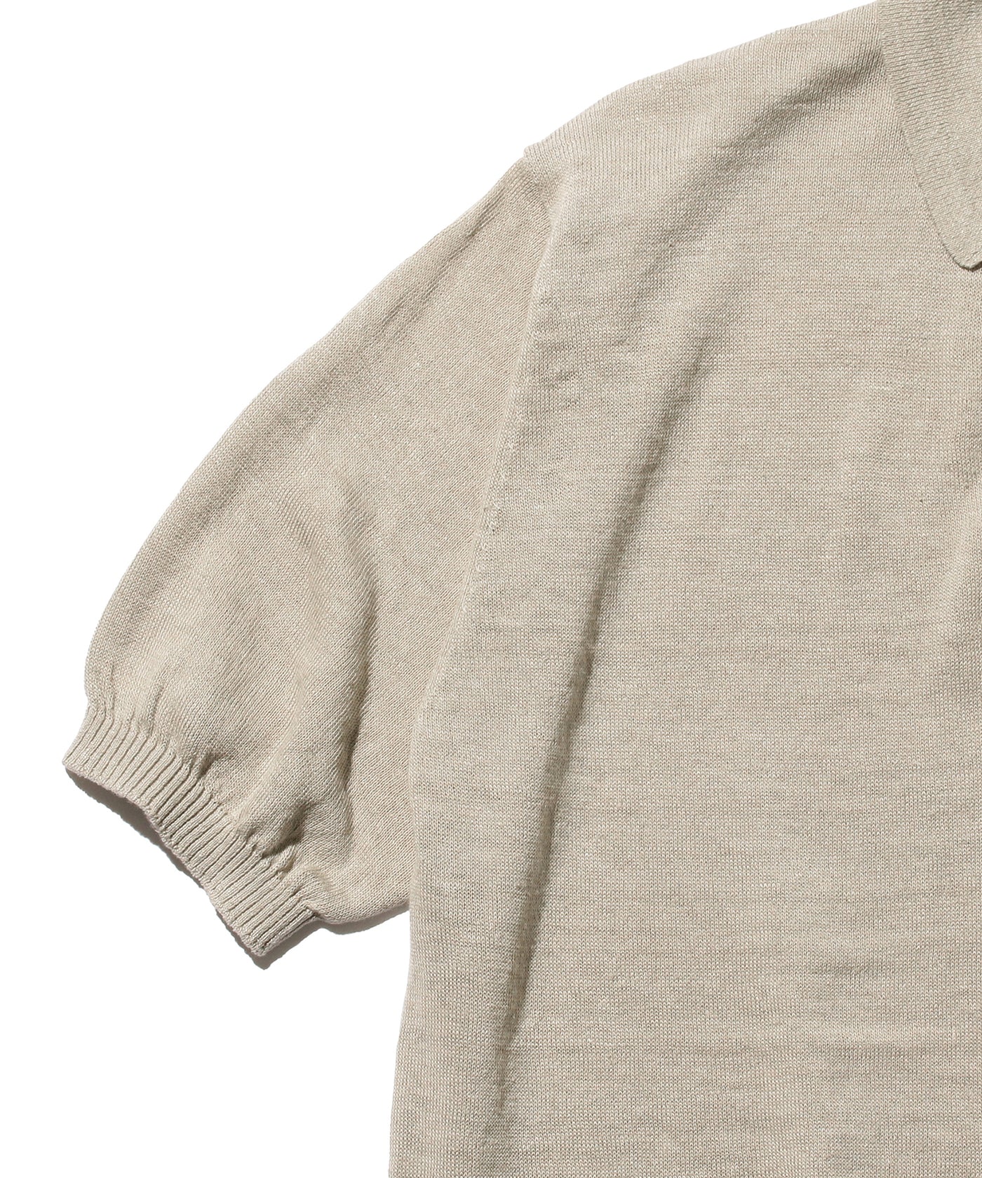 Knit Polo Hemp- Light Grey
