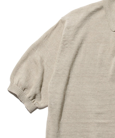 Knit Polo Hemp- Light Grey