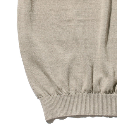 Knit Polo Hemp- Light Grey