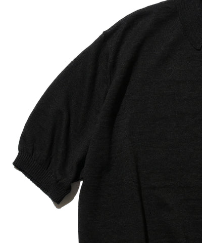Knit Polo Hemp- Black