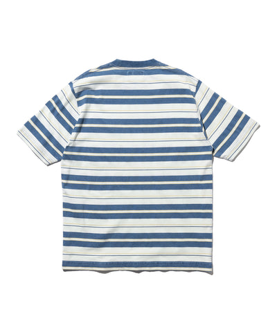 Pocket Tee Stripe Indigo - Bleach