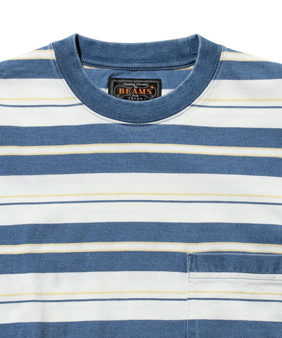 Pocket Tee Stripe Indigo - Bleach