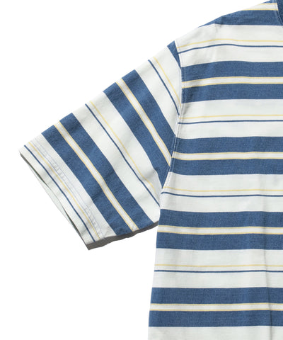 Pocket Tee Stripe Indigo - Bleach