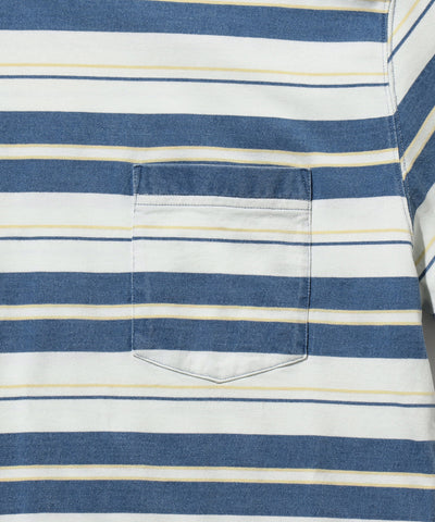Pocket Tee Stripe Indigo - Bleach