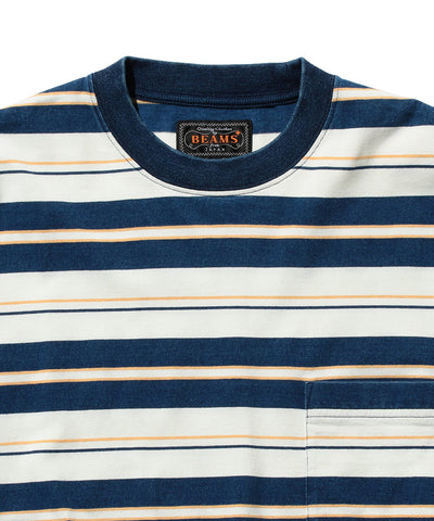 Pocket Tee Stripe Indigo - One Wash