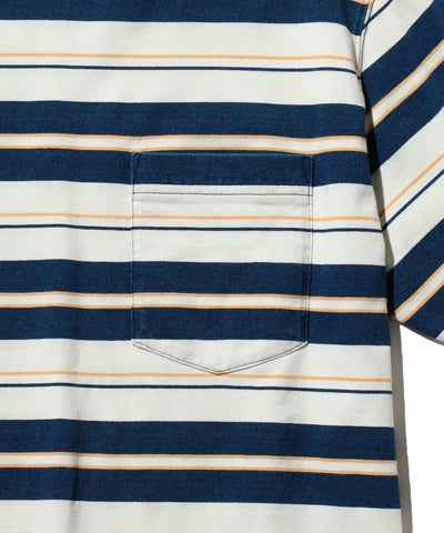 Pocket Tee Stripe Indigo - One Wash