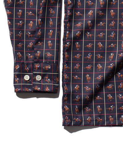 MIL Open Collar Derby Tattersall - Navy