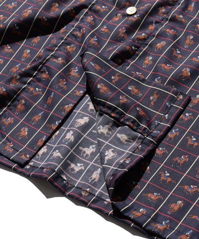MIL Open Collar Derby Tattersall - Navy
