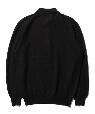 Knit Polo Diamond Pattern - Black