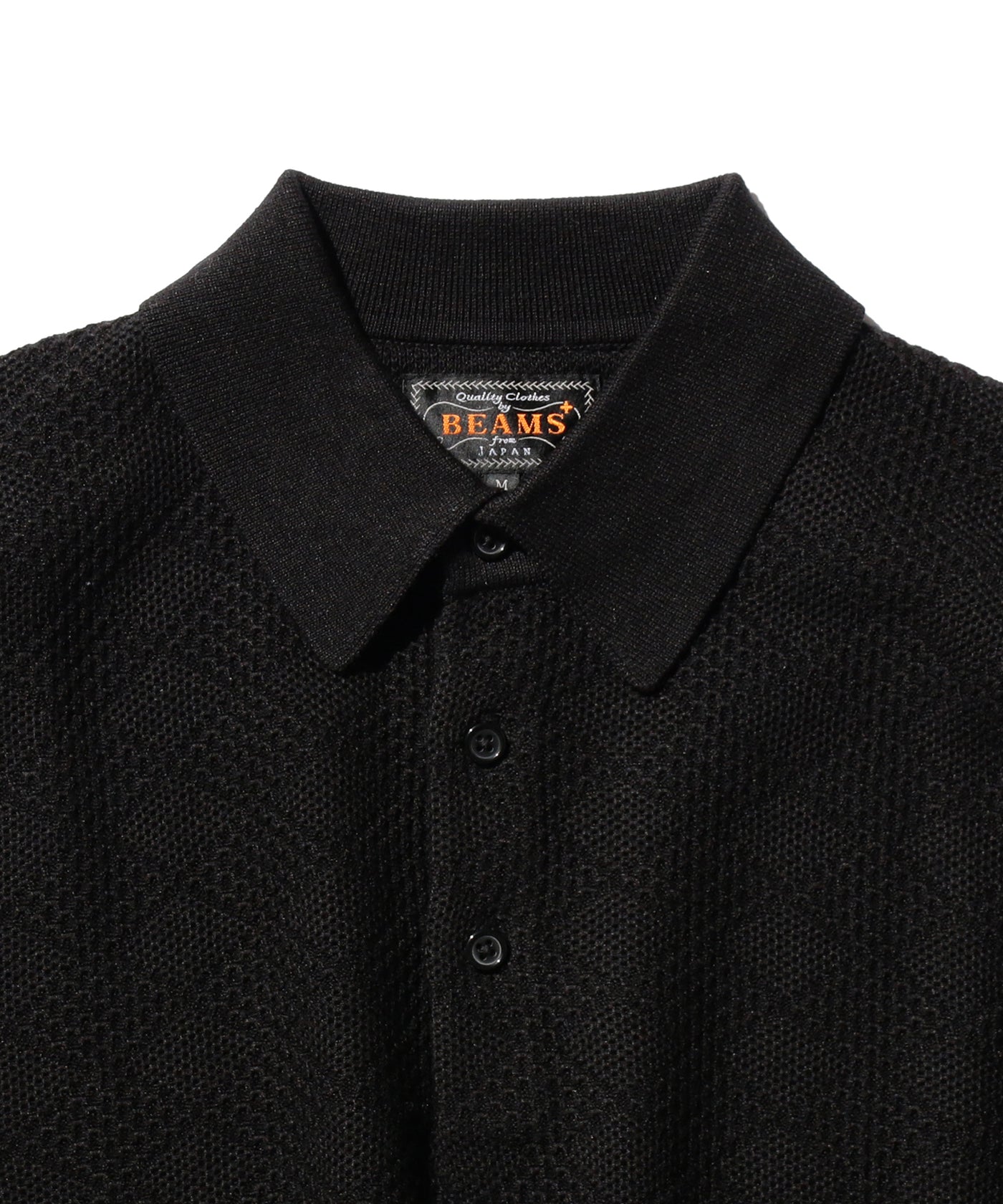 Knit Polo Diamond Pattern - Black