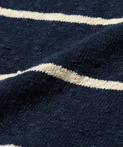 Crew Cotton Linen Slub Stripe - Navy