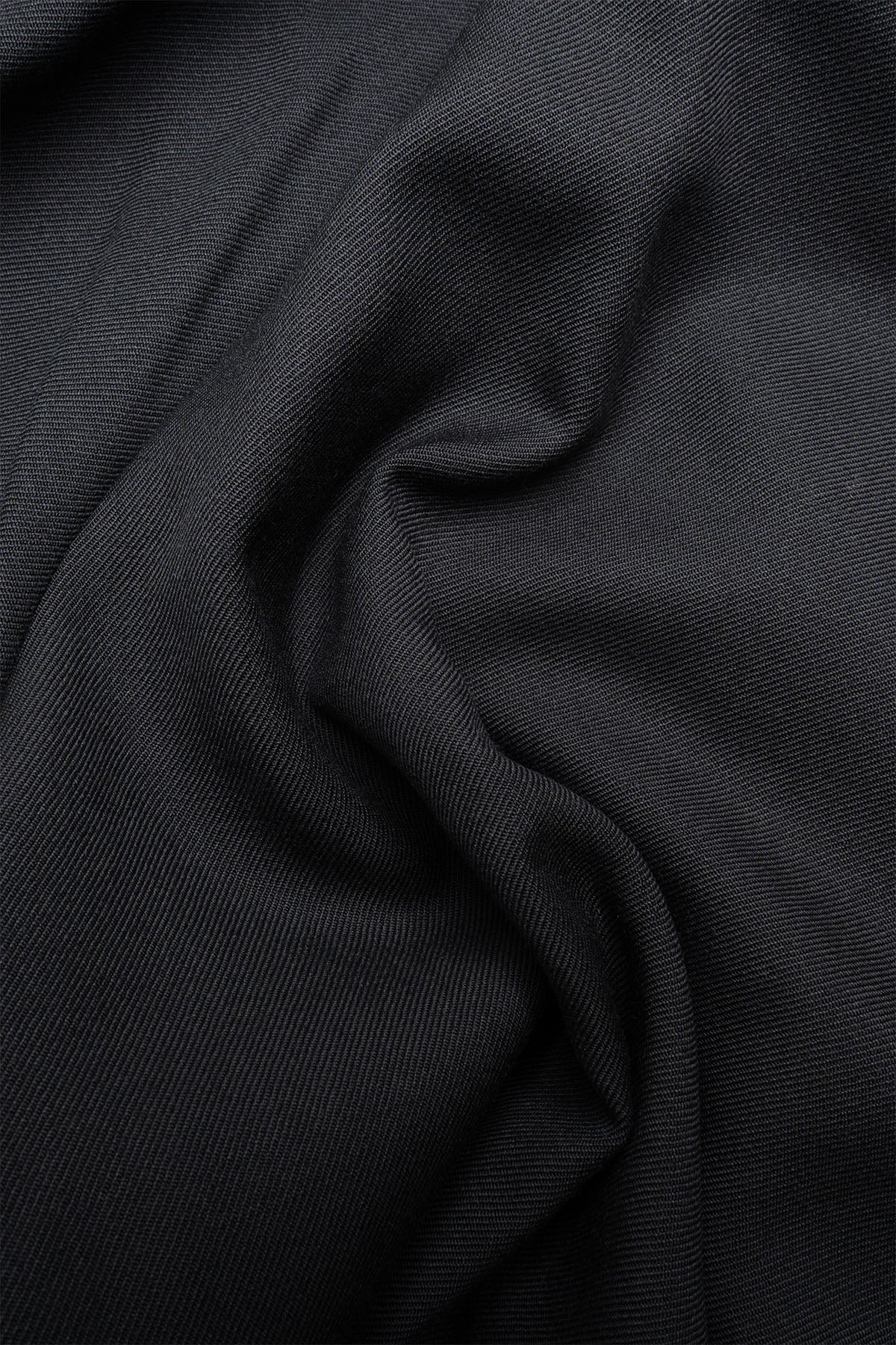 2 Pleats Relax Trousers Laundry Wool - Black