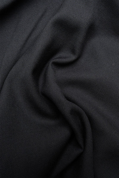 2 Pleats Relax Trousers Laundry Wool - Black