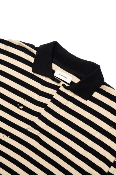 Fractured Polo - Wide Black Stripe