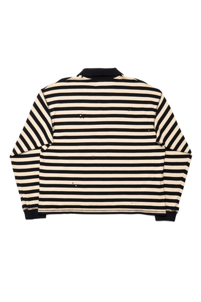 Fractured Polo - Wide Black Stripe