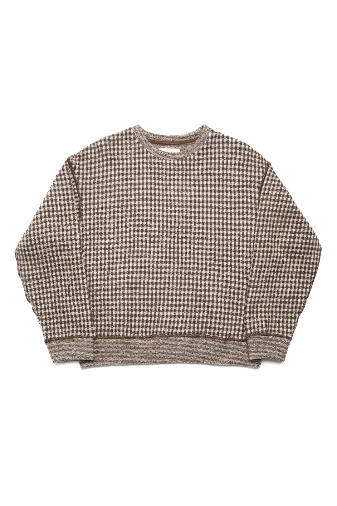 Fuzzy Pullover - Brown Houndstooth Check – BLUE IN GREEN SOHO