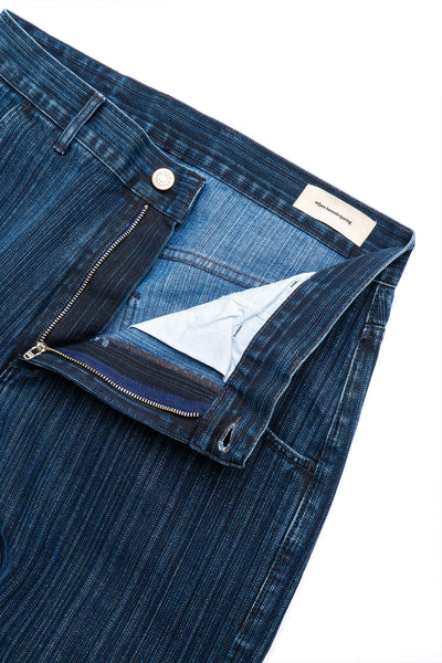 Straight Cut Jeans - Blue Stripe