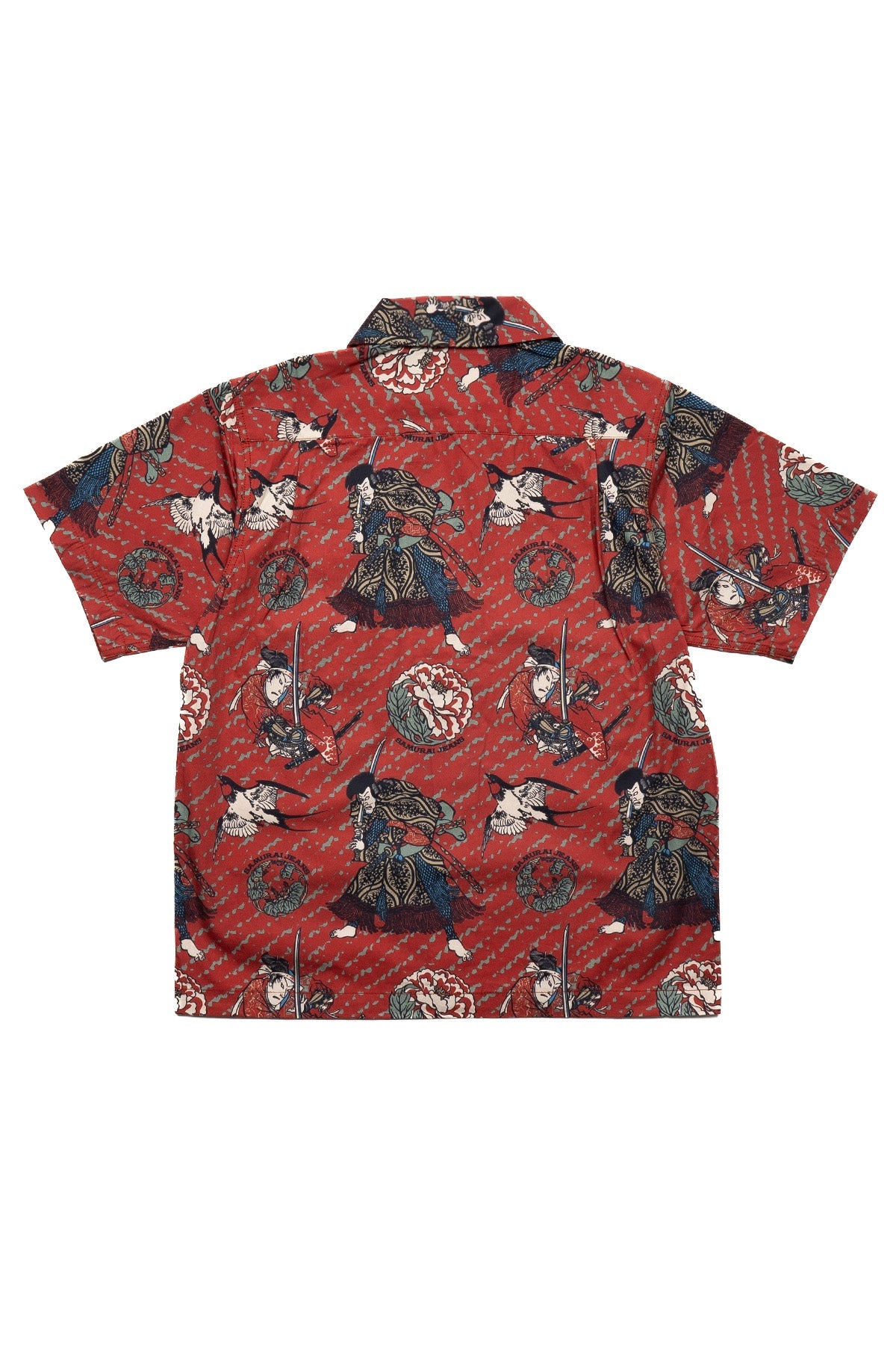 Samurai Pattern Hawaiian Shirt - Red