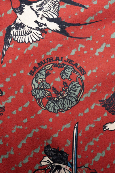 Samurai Pattern Hawaiian Shirt - Red