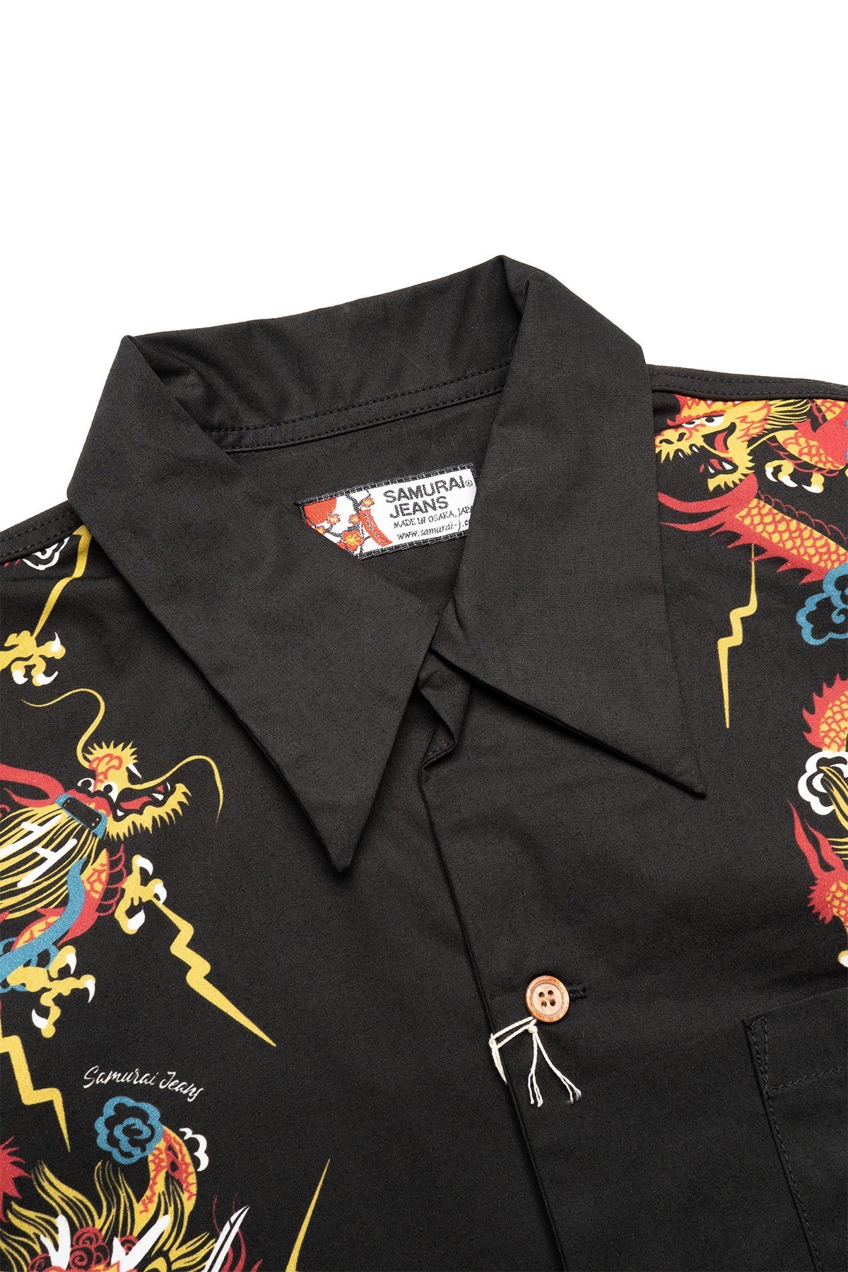 Dragon Motif Hawaiian Shirt - Black