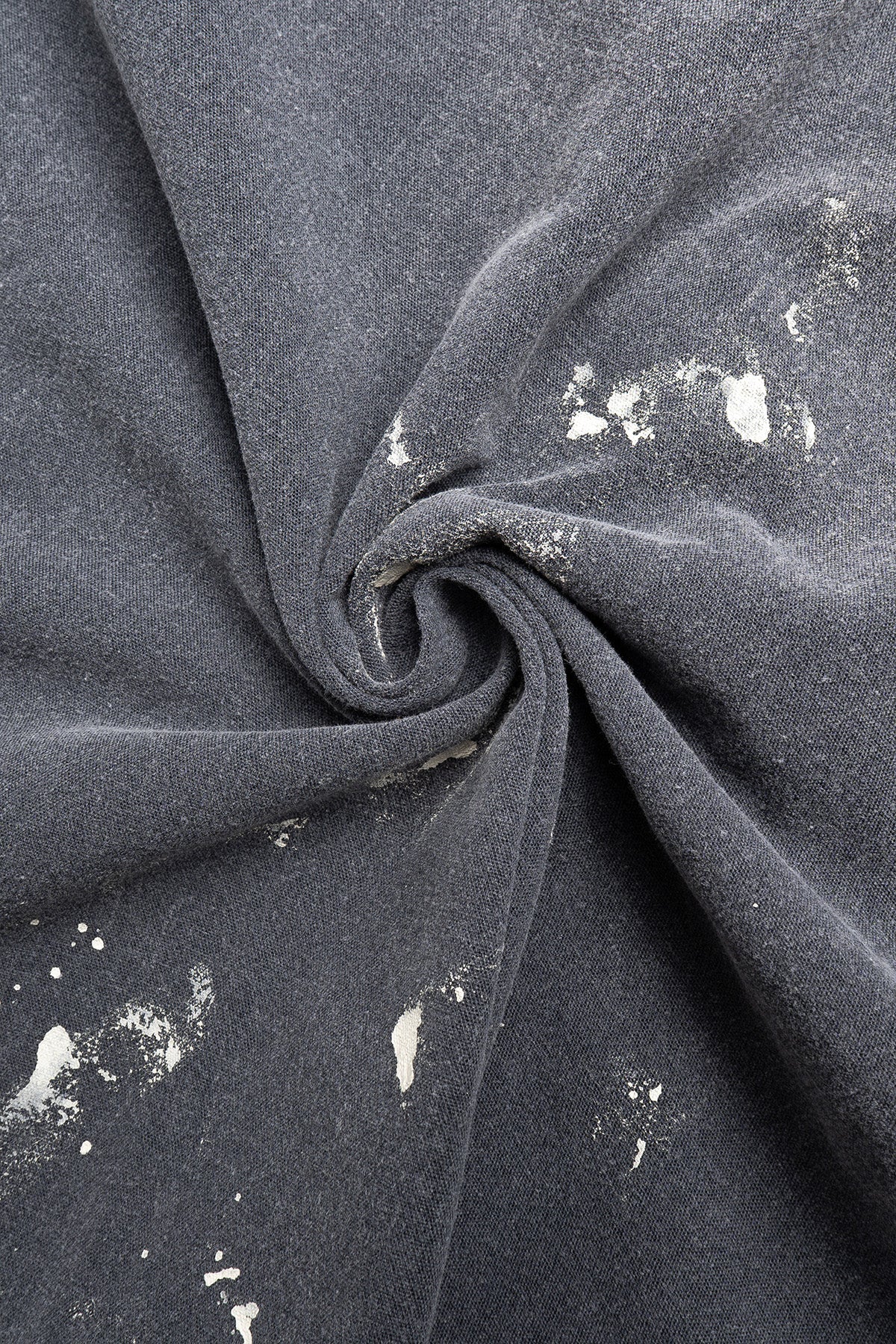 Stand Collar Chambray Shirt “Aging” - Black