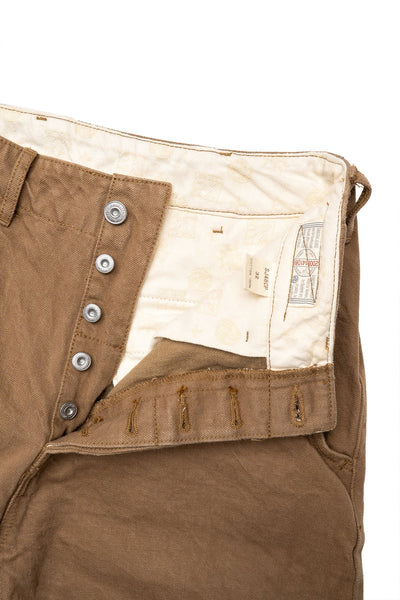 Heavy Chino Wide Trousers - Khaki