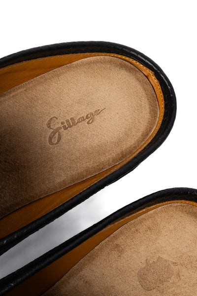 Coin Loafer Mule - Snake Black