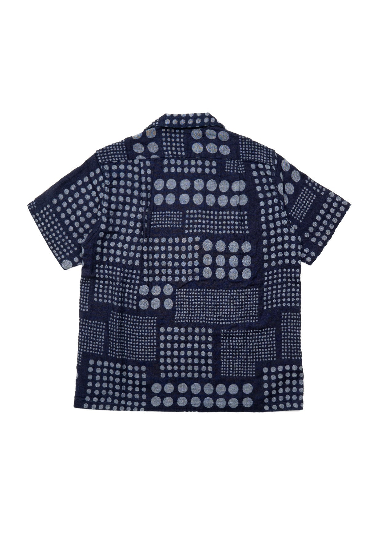 SS-2232-1 Jacquard Open Collar Short Sleeve Shirt - Random Dots