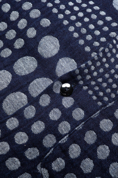 SS-2232-1 Jacquard Open Collar Short Sleeve Shirt - Random Dots